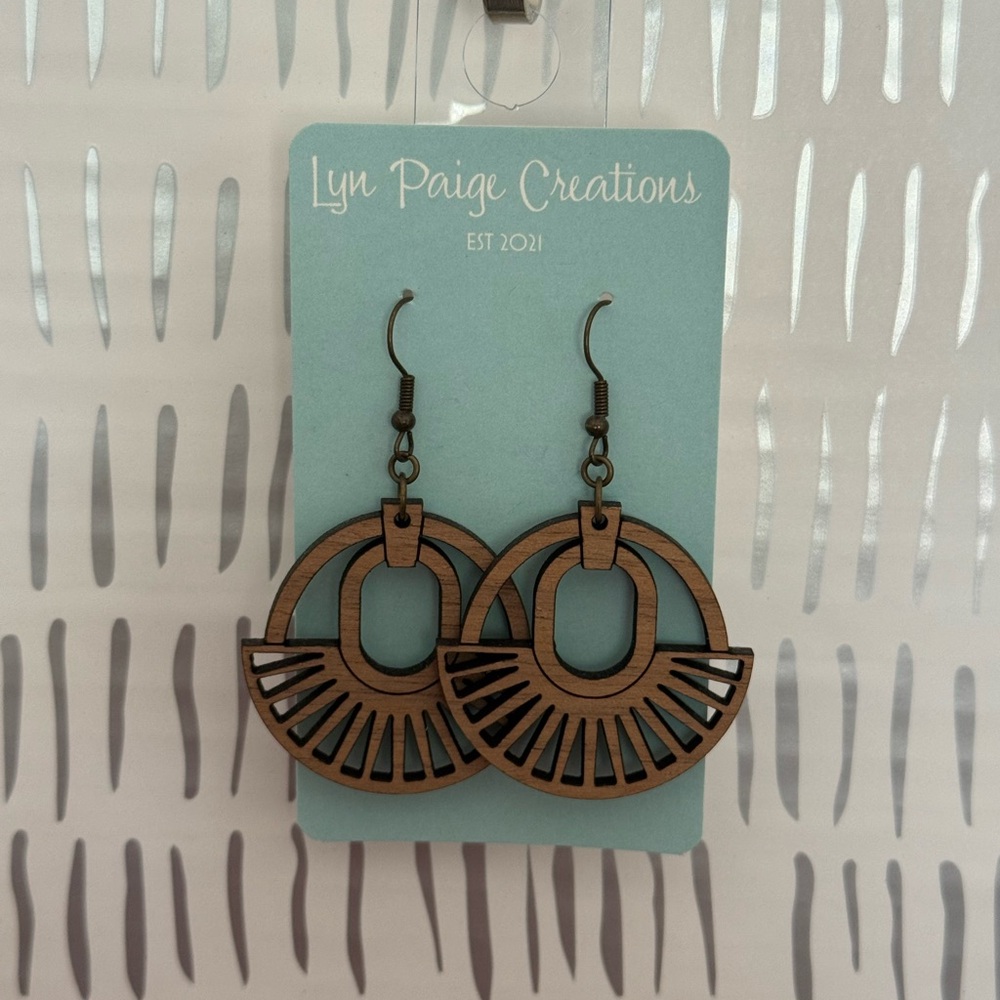 Handmade Wood Dangle Earrings